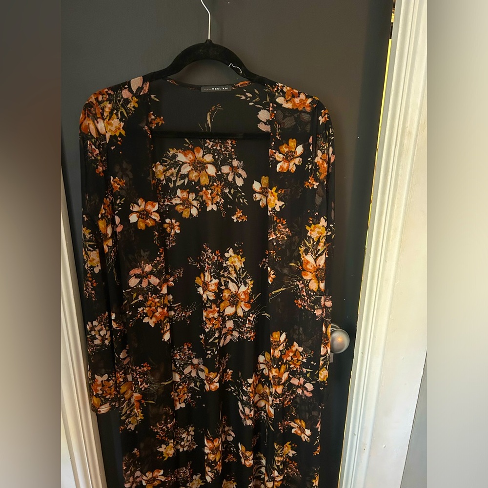 Mesh floral cardigan